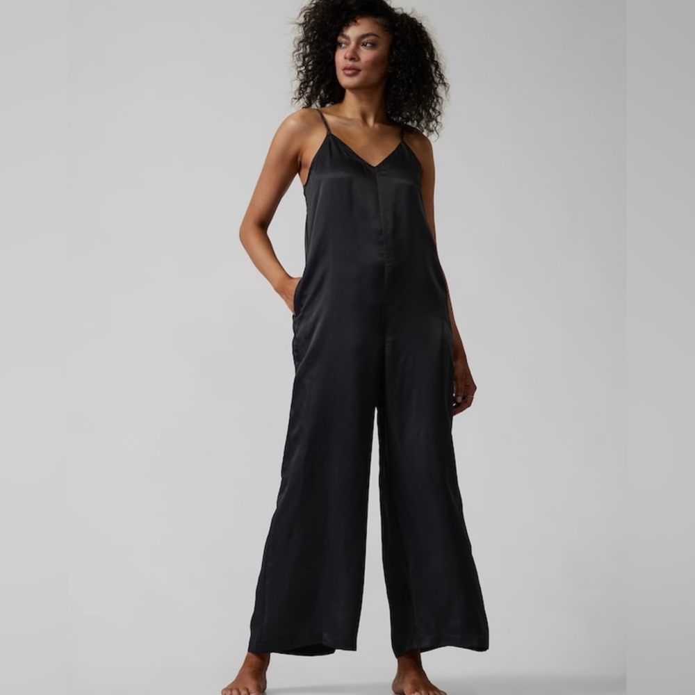 Gently used Athleta Black Calm Cool Romper, Extra Large